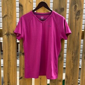 Pink Reebok PlayDry Short Sleeve Tee, L